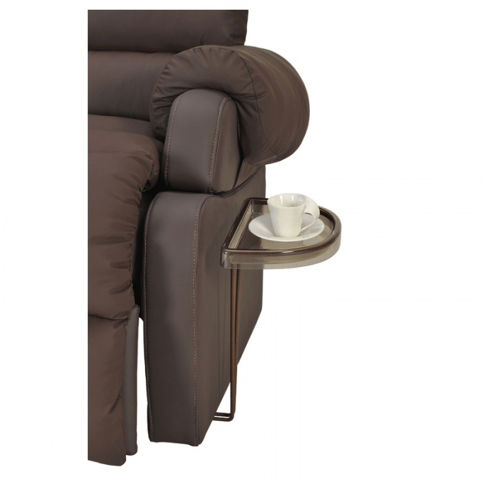 "XXL COCOON" Læne/hvilestol. Sædebredde 65 cm. Beriatrisk. Hæve/sænke funktion - Seniorpleje - seniorstol - Seniorpleje - INNO-XXLTAUPE/LysbrunPU-3 - Grå tekstil - sort kant/ramme (PU) - -