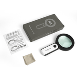 Luksus forstørrelsesglas x 30 med 18 LED-lys. 3 lys-kombinationer. Sort/Hvid - Seniorpleje - Forstørrelsesglas - Beijing Golden Eagel - BEIJ-03 - Sort/Hvid - -