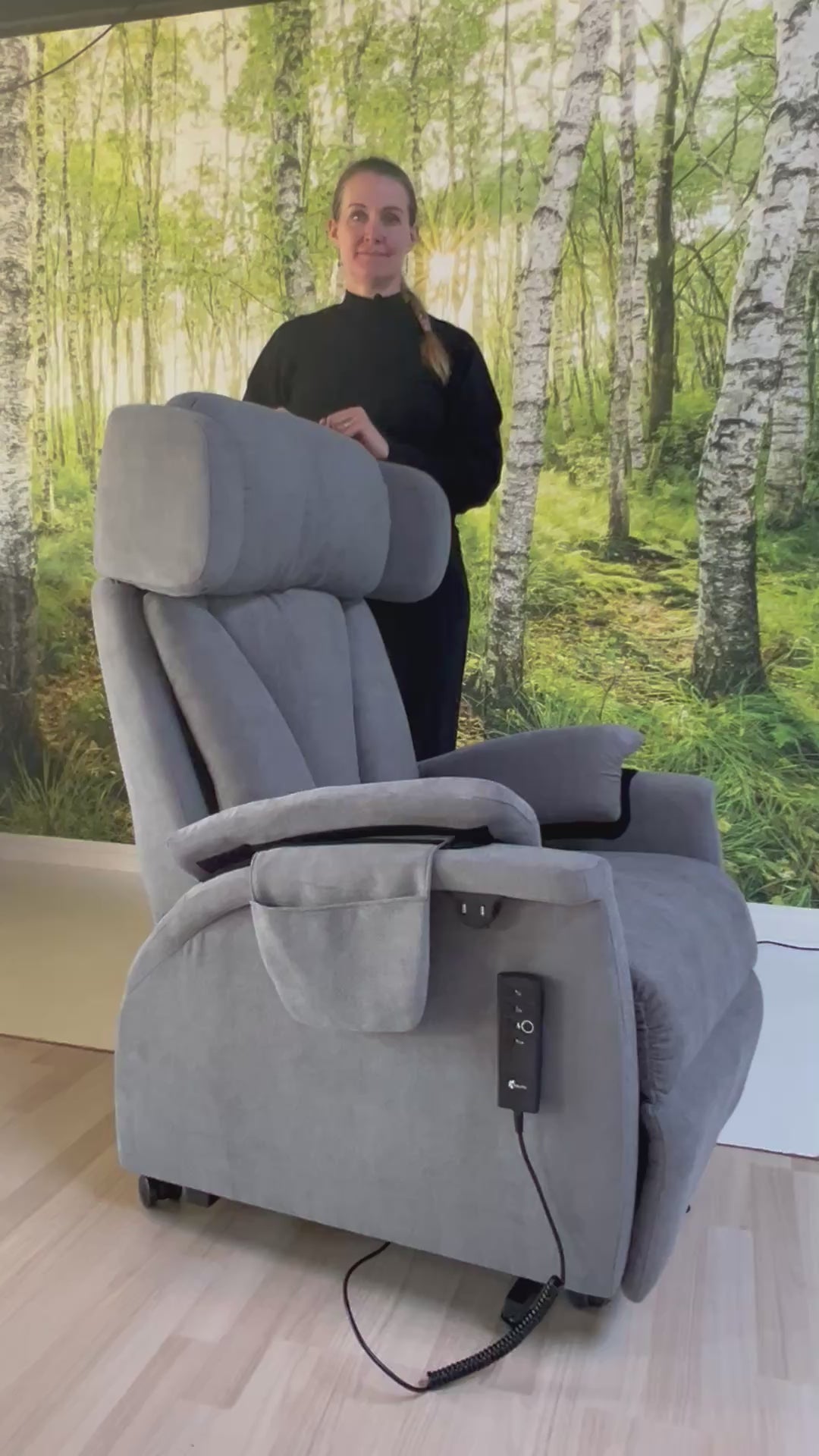 RELAX elektrisk fåtölj med sitslyft & hjul