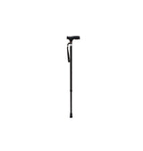 Sort højdejusterbar stok med LED - lys og 4 - delt stabil fod – ergonomisk gangstøtte. NYHED! - Seniorpleje - Stokke - MOBIAK -  -  - 