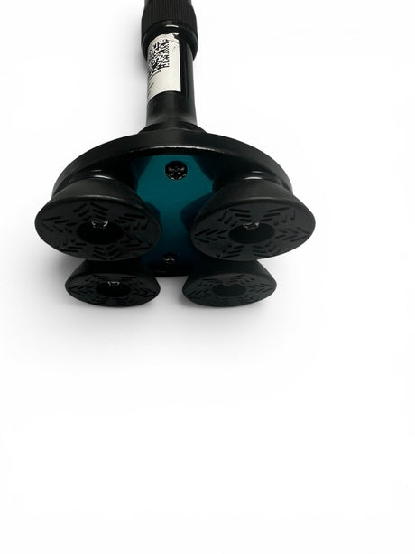 Sort højdejusterbar stok med LED - lys og 4 - delt stabil fod – ergonomisk gangstøtte. NYHED! - Seniorpleje - Stokke - MOBIAK -  -  - 