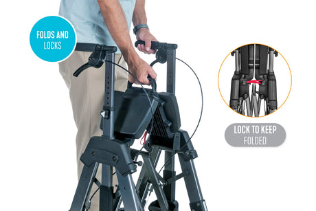 WONDER XXL Rollator – Op til 204 kg - Seniorpleje - Udendørs rollatorer - RST-W4360BW