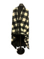 XL - Poncho i Blød Babyfleece - Multifunktionelt Poncho og Tæppe i Én - Seniorpleje - Poncho - Seniorpleje - SPL - SIV01 - SORT - 
