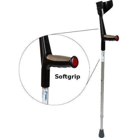 Krykke med blødt ergonomisk håndgreb, justerbar højde (1 stk). Køb her! - Seniorpleje - Krykker - Mobilex - MBX-315021 - - -