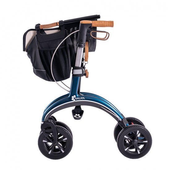 Luksus” kulfiber rollator -unikt tysk design og ultra letvægtsrollator. - Seniorpleje - Udendørs rollatorer - Saljol - SAJ-602024 - Midnats Blå - -