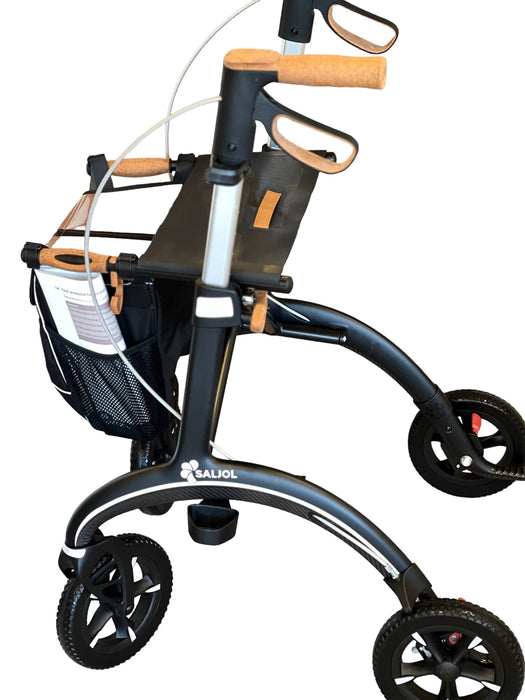 Luksus” kulfiber rollator -unikt tysk design og ultra letvægtsrollator. - Seniorpleje - Udendørs rollatorer - Saljol - - Sort - -