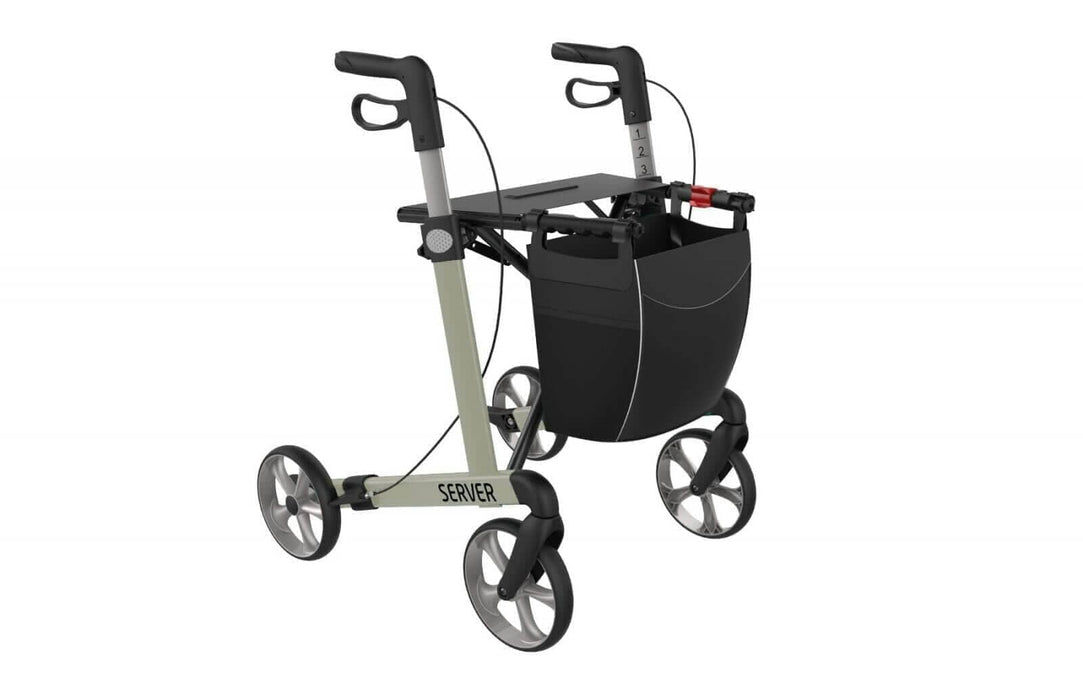 “SERVER” aluminium rollator - smart, let og klassisk. 6 flotte farver - Seniorpleje - Udendørs rollatorer - Rehasense - RHS-SRCHL600 - Large -Champagne -