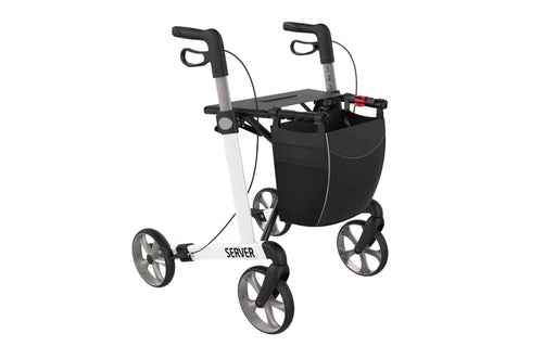 “SERVER” aluminium rollator - smart, let og klassisk. 6 flotte farver - Seniorpleje - Udendørs rollatorer - Rehasense - RHS-SRWHL600 - Large -Hvid -