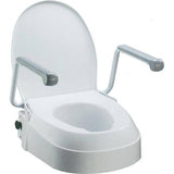 Toiletforhøjer - kan højdejusteres i 3 højder, klapbare armlæn. Smart og klassisk. - Seniorpleje - Toiletforhøjere - Mobilex - MBX-301703 - - -