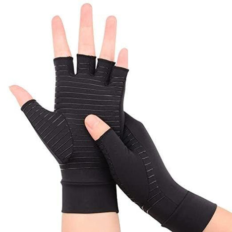 Varmende handsker med kompression & kobber - Unisex med grip. 2 modeller - Seniorpleje - Kompressionshandsker - Seniorpleje - SPL-Drart04 - KORT - SMALL - -