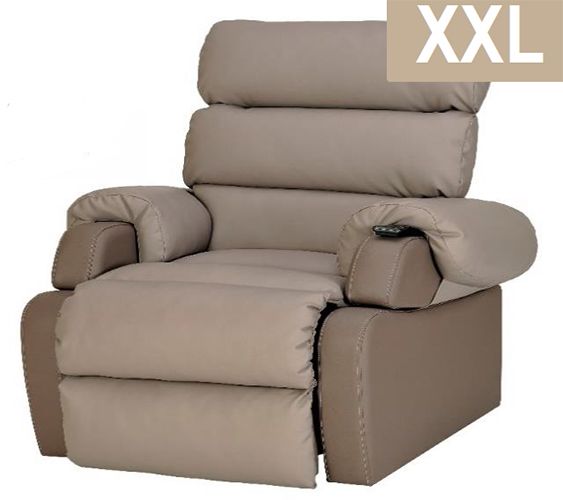 "XXL COCOON" Læne/hvilestol. Sædebredde 65 cm. Beriatrisk. Hæve/sænke funktion - Seniorpleje - seniorstol - Seniorpleje - INNO-XXLTAUPE/LysbrunPU - Taupe/Lys Brun PU (kunstlæder) - -